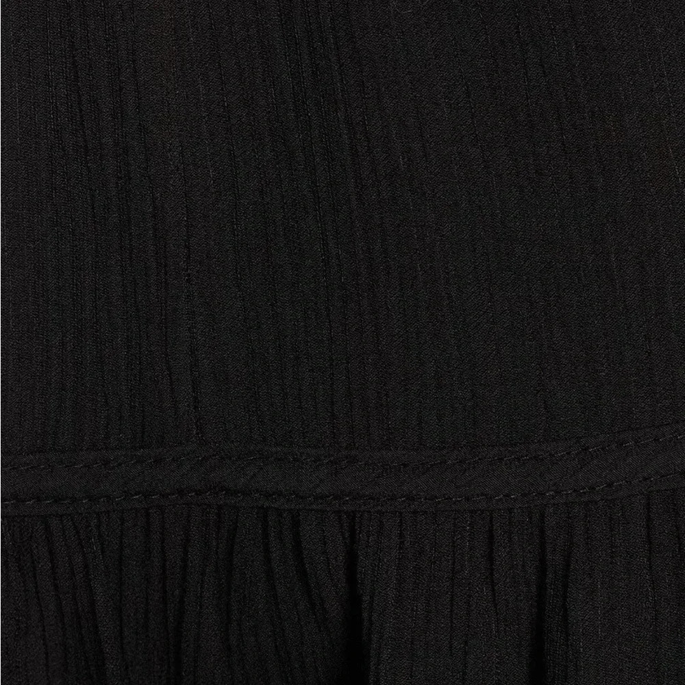Blu Pepper Small Black V-Neck Spaghetti Strap Tiered Maxi Dress NWOT - Picture 9 of 12